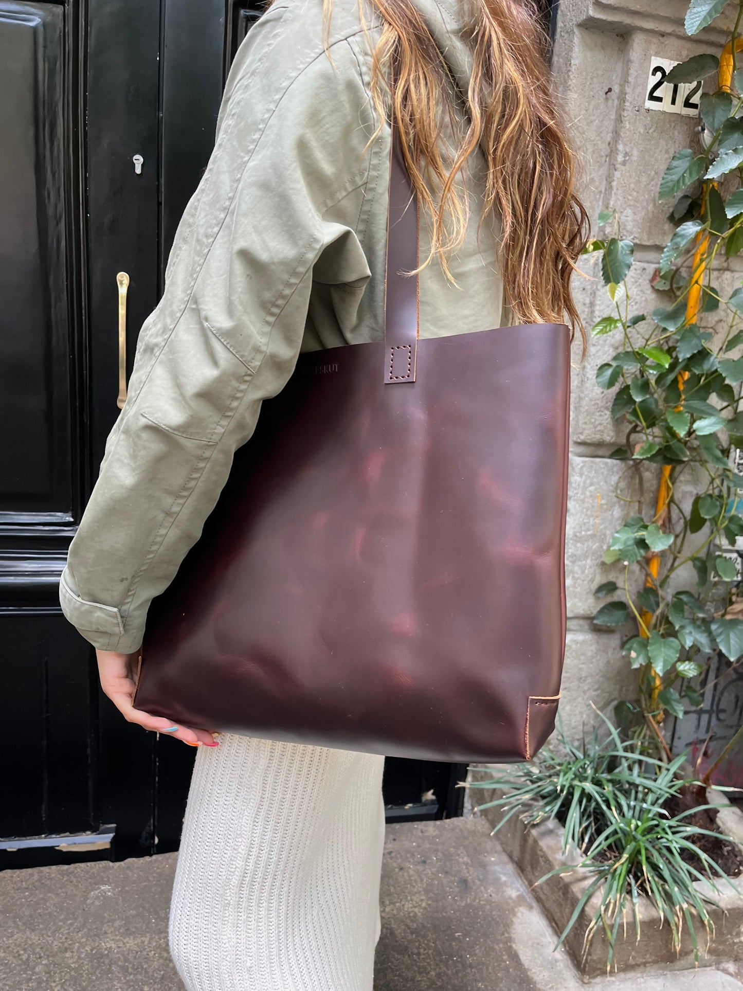 Bolso de piel albatros caoba